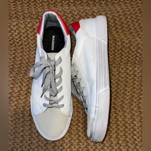 Steve Madden - MADDEN Ekkert Distressed Sneakers in White & Red, Size 13 Men’s